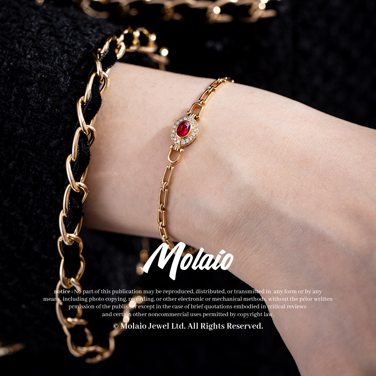 IMPERIA Chain Bracelet with 0.35ct Ruby