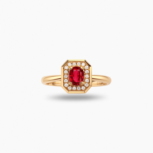 IMPERIA Vintage Ring with 0.40 Carat Ruby