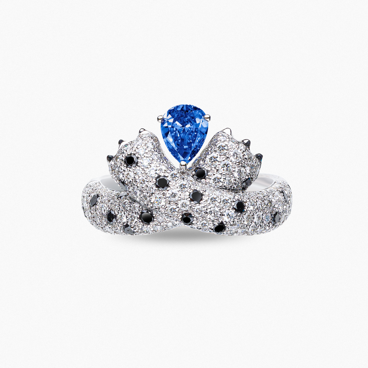 SNOW LEOPARD Claw Hug Ring with a 0.50 Carat Sapphire