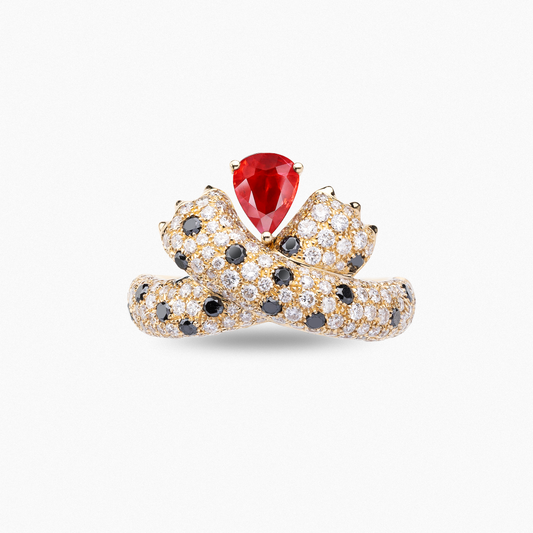 SNOW LEOPARD Claw Hug Ring with a 0.60 Carat Ruby