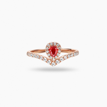 IMPERIA Crown Design Vintage Ring with 0.18 Carat Ruby