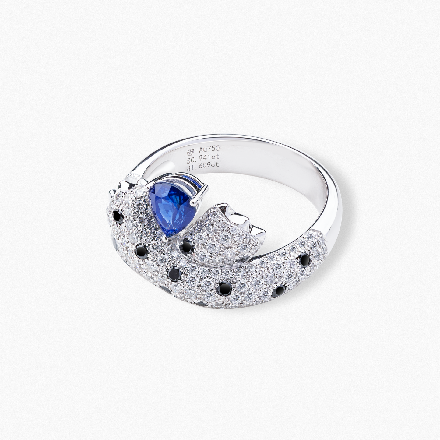 SNOW LEOPARD Claw Hug Ring with a 0.50 Carat Sapphire